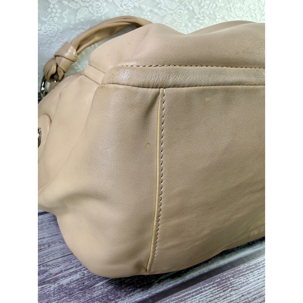 Coach Ergo Pleated Hobo Bag Tan Leather Shoulder Bag Pink Lining 13412 - Picture 11 of 15